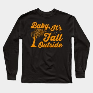 Fall Autumn Christmas Song Inspired Typography Long Sleeve T-Shirt